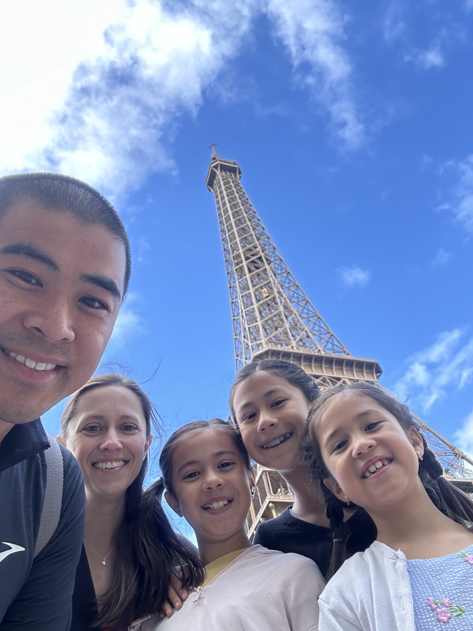 eiffel tower with the family